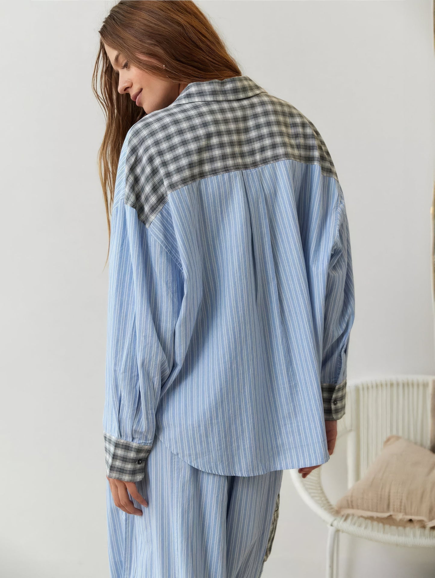 2-piece loungewear set - women's pajamas with checked details