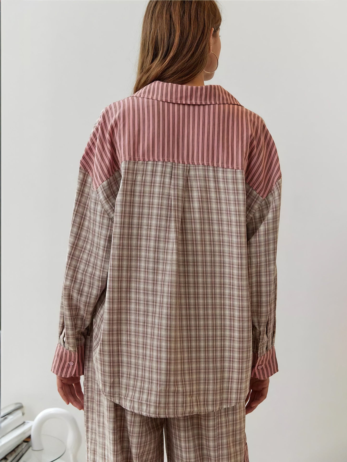 2-piece loungewear set - women's pajamas with checked details