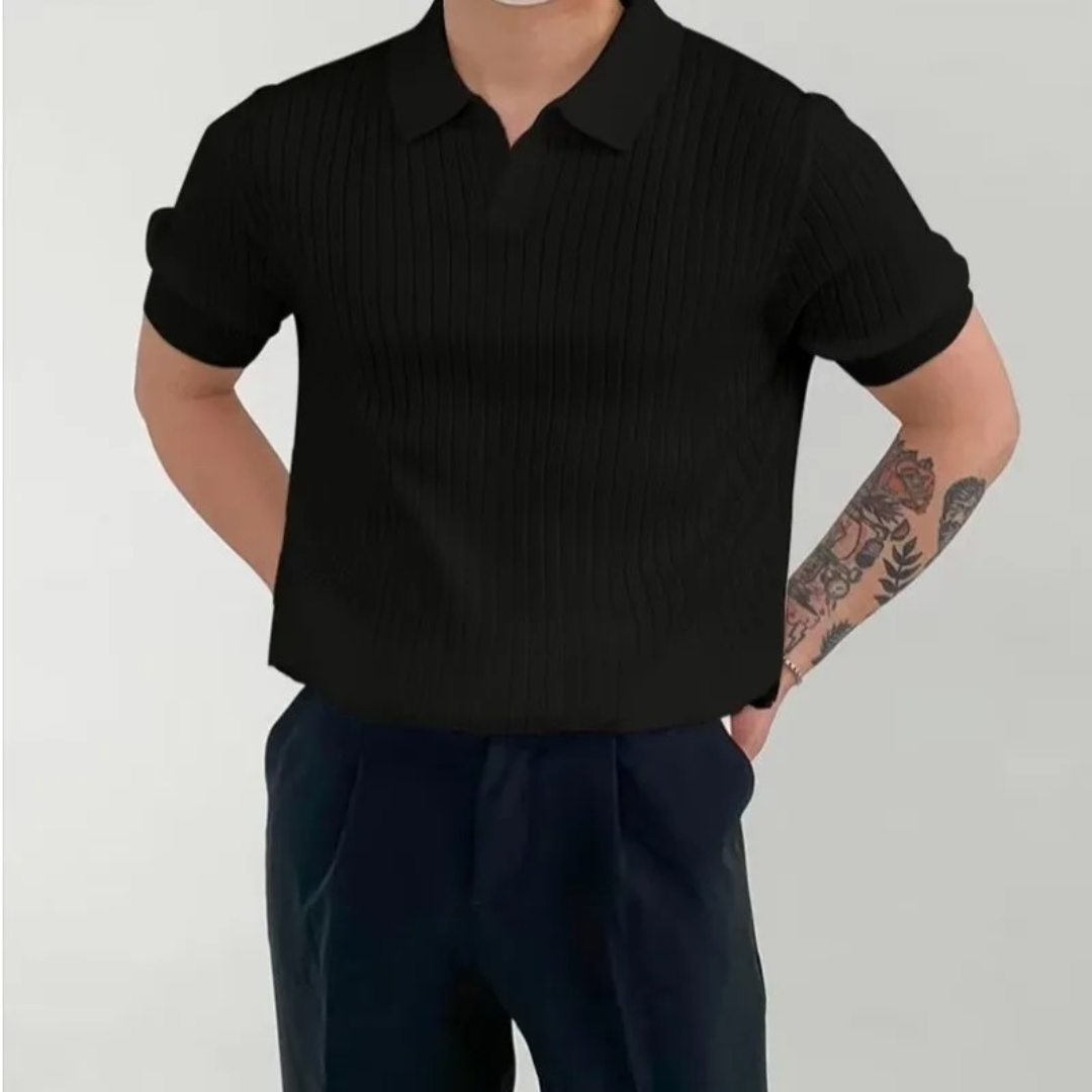 Elijah | Elegant Ribbed Polo for Men