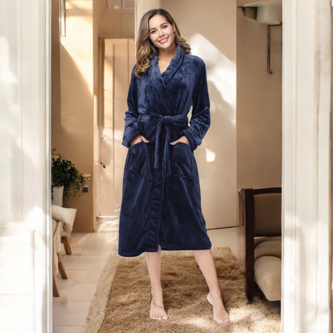 Lena™ | Soft fleece bathrobe with pockets