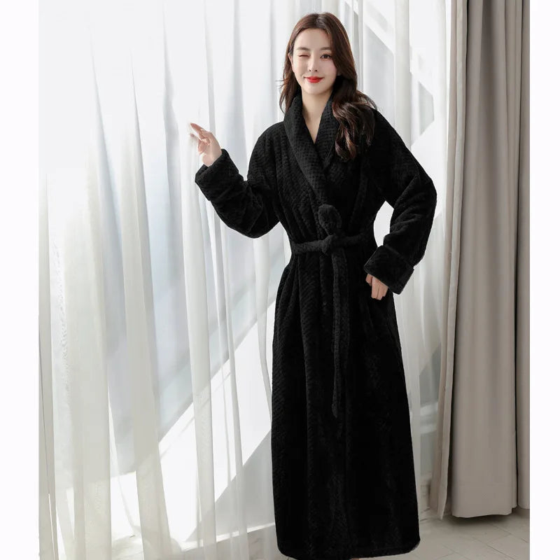 Fleece bathrobe - comfortable ladies dressing gown