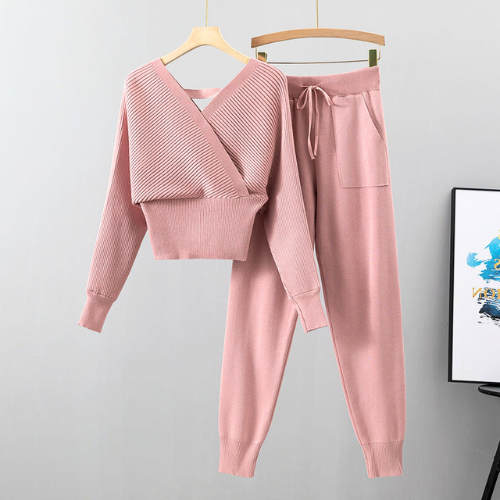 2-piece cross-body set - stylish women's loungewear set