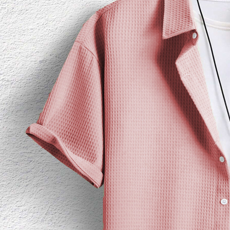 Sam | Casual Men's Shirt with Waffle Pattern