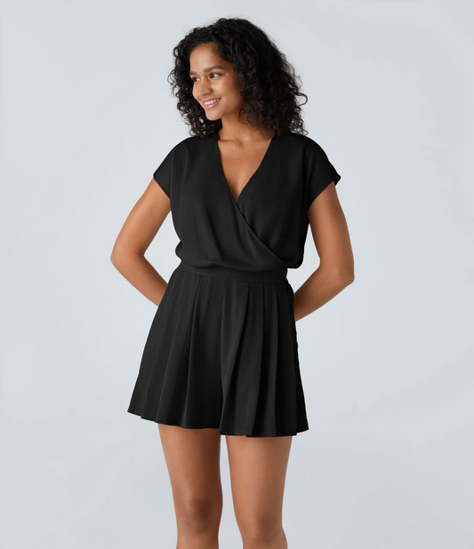 Helly | Women's short casual jumpsuit with V-neck