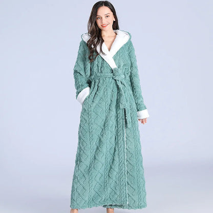 Luxurious quilted bathrobe - soft long ladies dressing gown