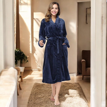 Lena™ | Soft fleece bathrobe with pockets