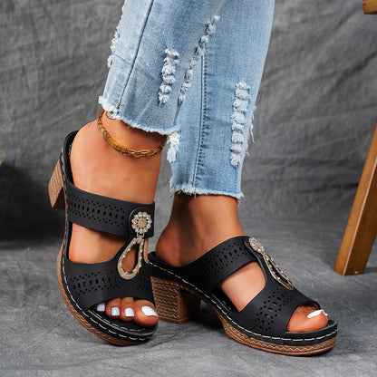 Sirela - Orthopedic Boho Sandals with a Sturdy Heel