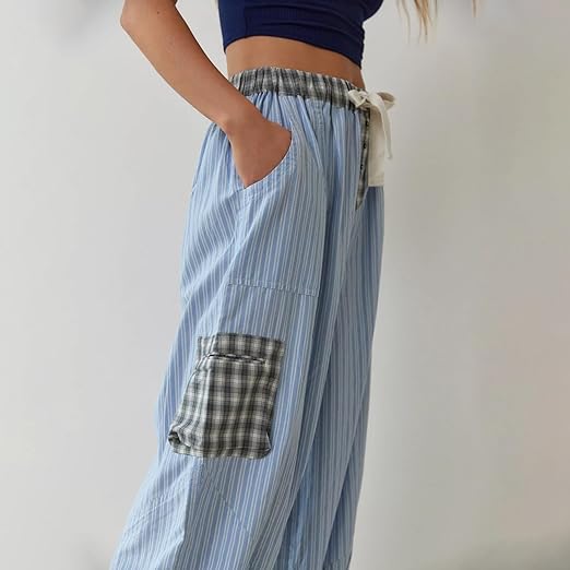 2-piece loungewear set - women's pajamas with checked details