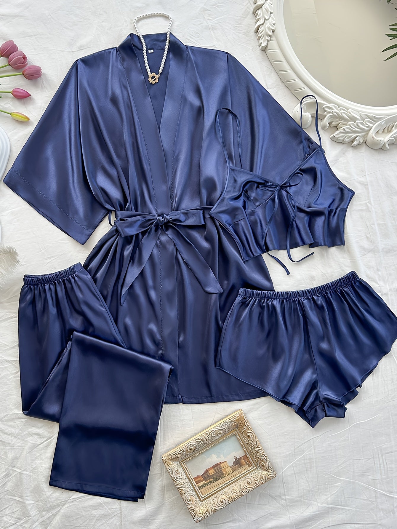 Livia™ 4-Piece Satin Pyjama Set