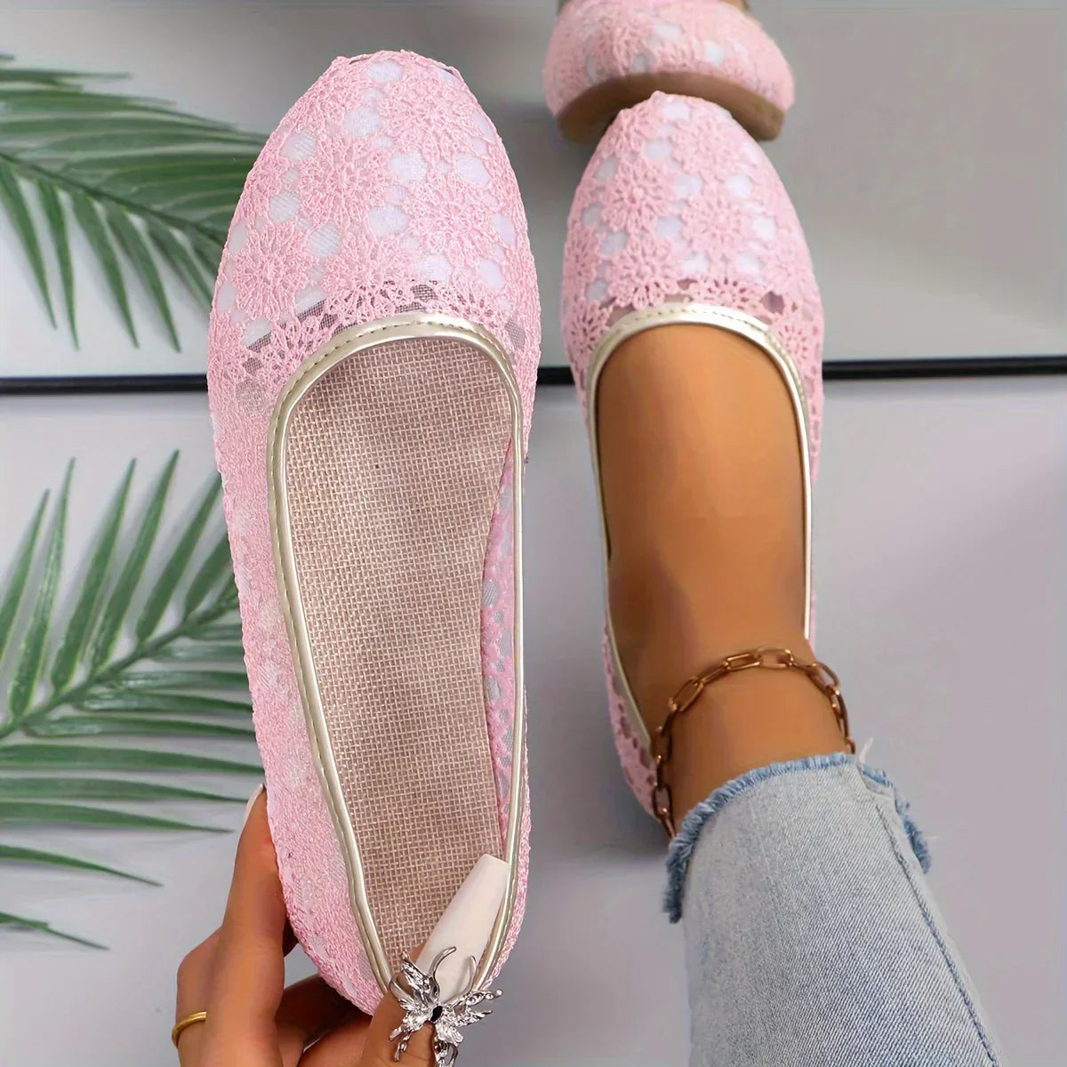 Fleur - Ballerinas with Flower Pattern