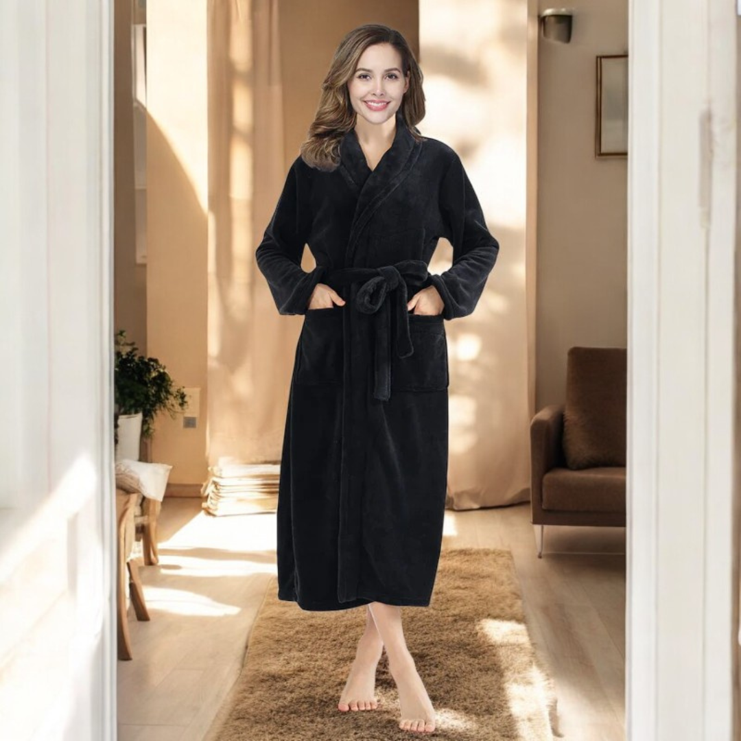 Lena™ | Soft fleece bathrobe with pockets
