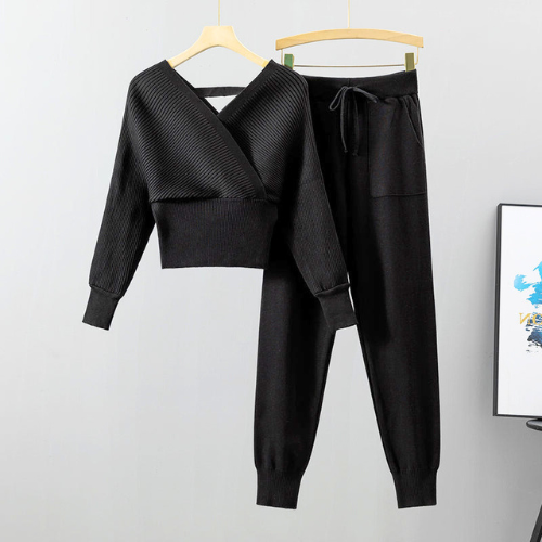 2-piece cross-body set - stylish women's loungewear set