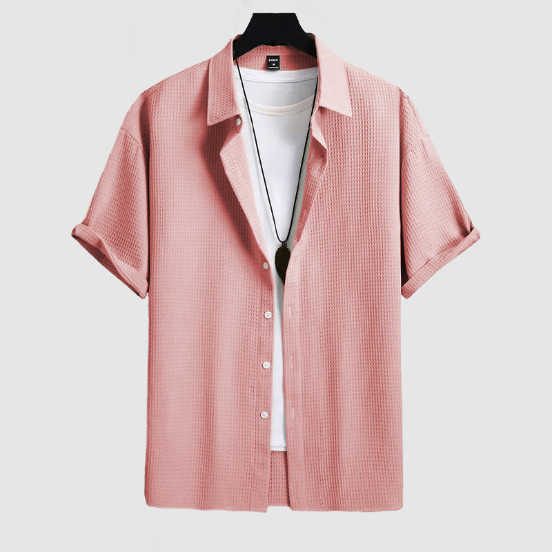 Sam | Casual Men's Shirt with Waffle Pattern