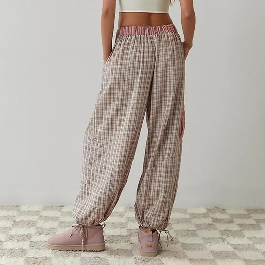2-piece loungewear set - women's pajamas with checked details