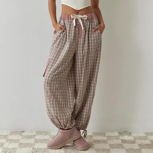 2-piece loungewear set - women's pajamas with checked details