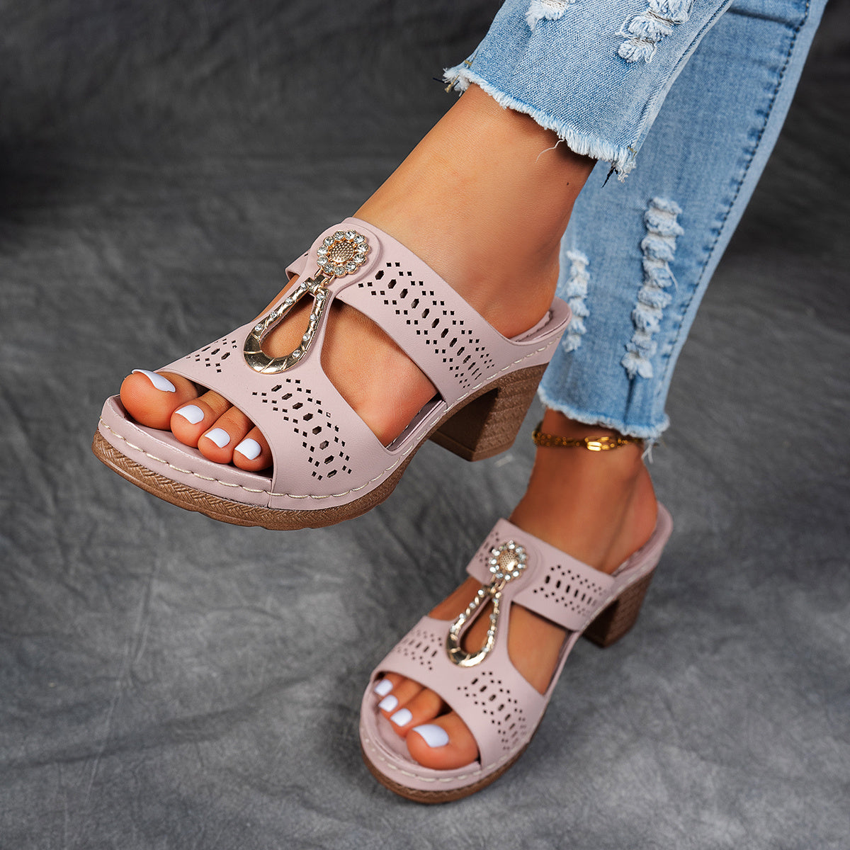 Sirela - Orthopedic Boho Sandals with a Sturdy Heel