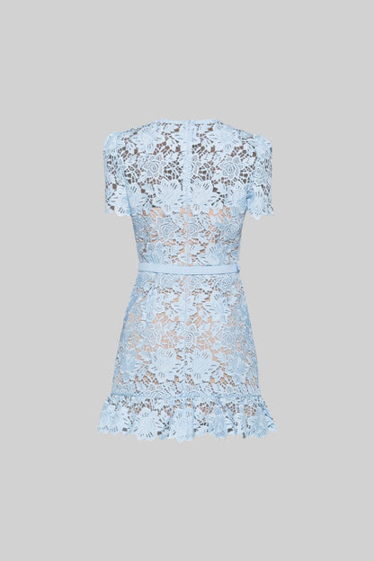 Amarine™ Embroidered Floral Dress - Blue