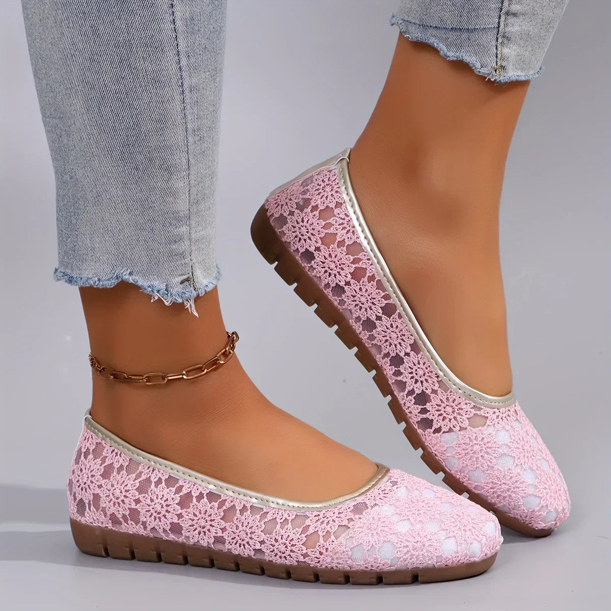 Fleur - Ballerinas with Flower Pattern