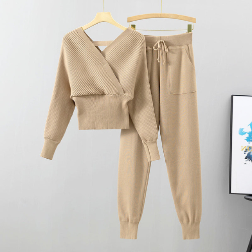 2-piece cross-body set - stylish women's loungewear set