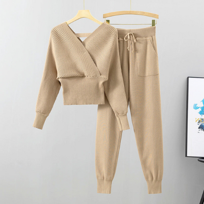 2-piece cross-body set - stylish women's loungewear set
