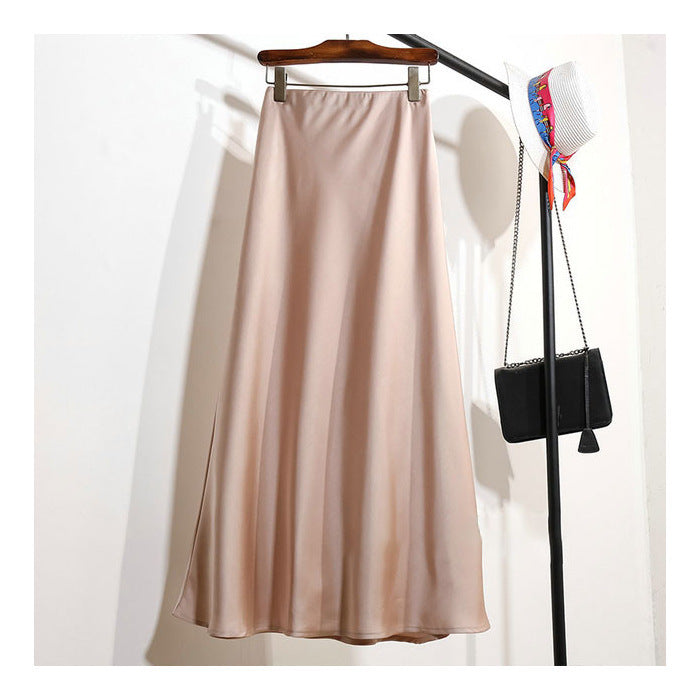 Onni | Trendy satin striped A-line skirt for women