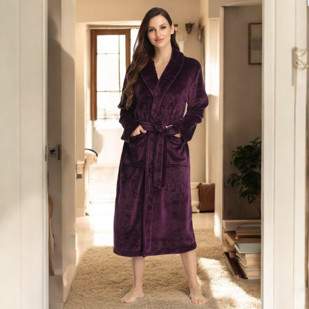 Lena™ | Soft fleece bathrobe with pockets