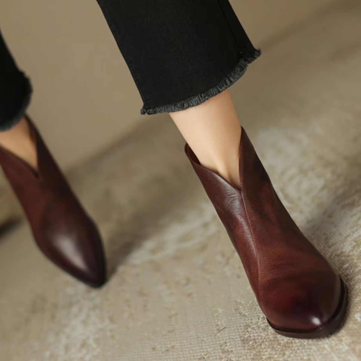 Luna - Leather Midi Boots