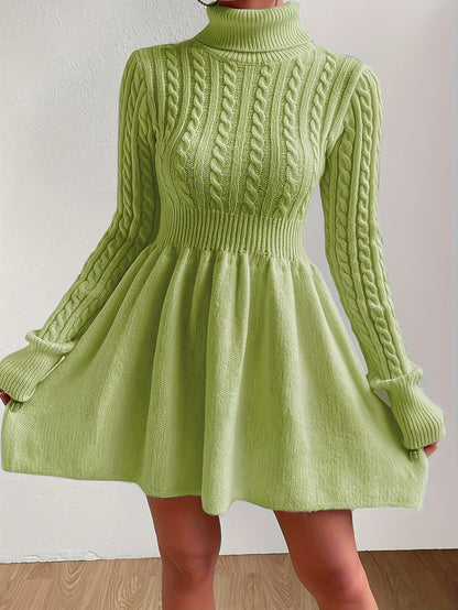 Elena™ - Knitted Turtleneck Sweater Dress