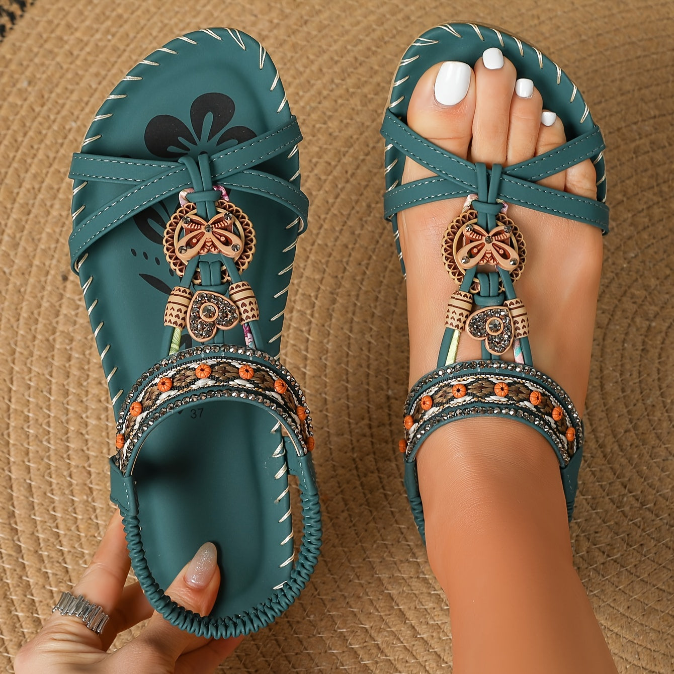Opedia - Orthopedic Comfort Sandals with Sparkling Stones