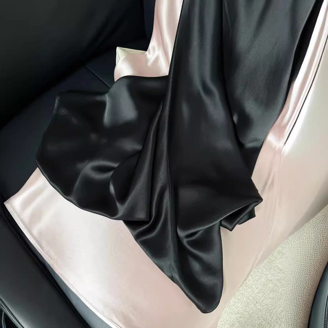Onni | Trendy satin striped A-line skirt for women