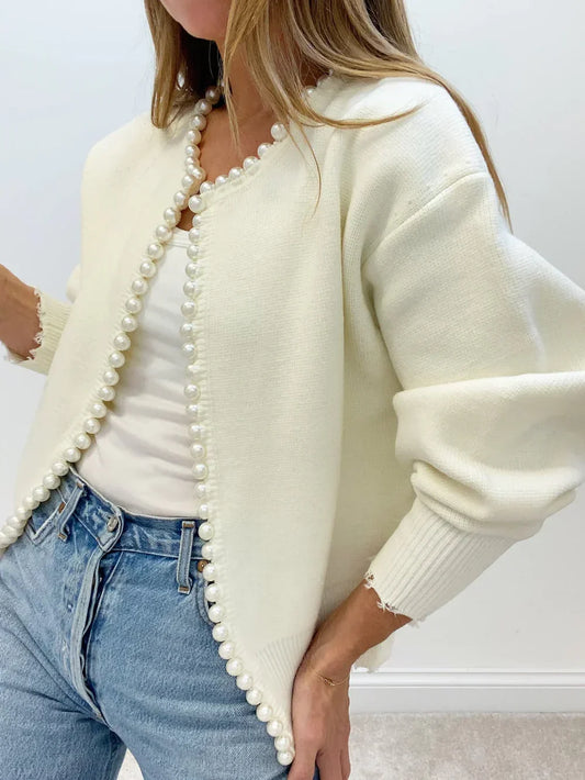 Amalia | Luxury Cardigan with Pearl Edge