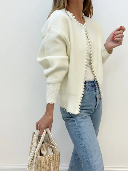 Amalia | Luxury Cardigan with Pearl Edge
