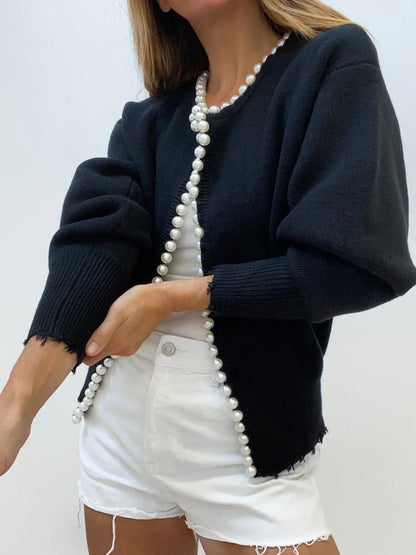 Amalia | Luxury Cardigan with Pearl Edge