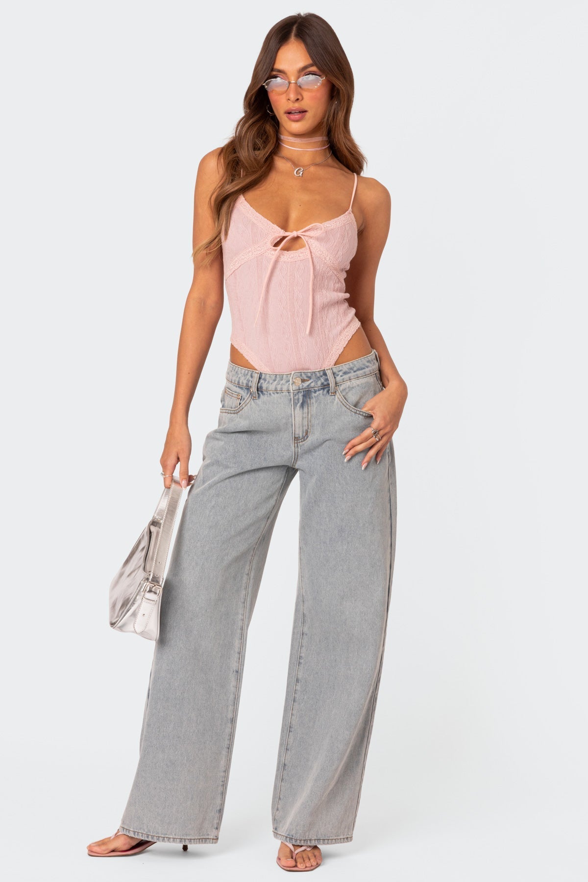 Emma Bow Tie Jeans - Oversized Jeans with Bow Ties