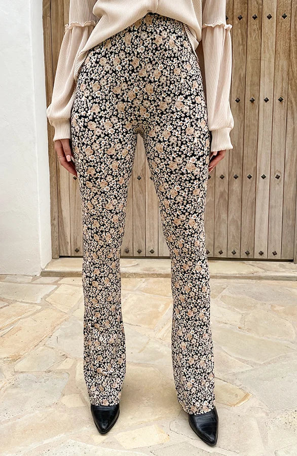 Chelsea | Flared Floral Trousers for Women