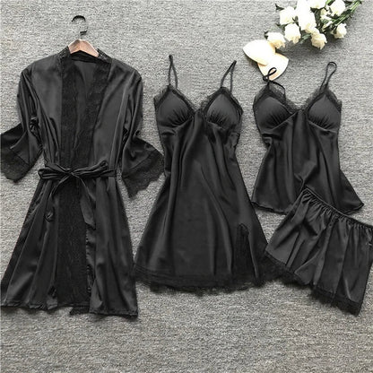 3-piece silk sleep set - luxurious women's nightwear ensemble