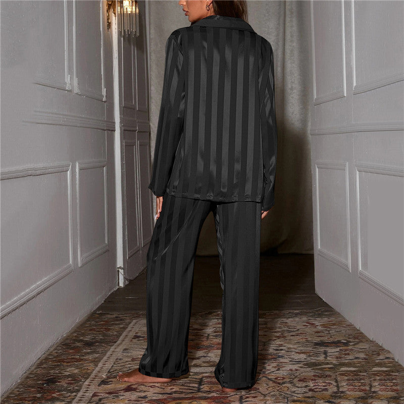 2-piece pajama set - stylish striped women's sleepwear