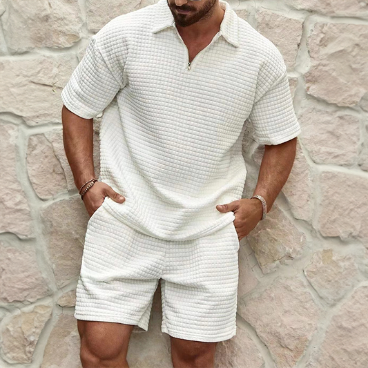 Jacket | Half-Zip Summer Set Checkered Pattern 