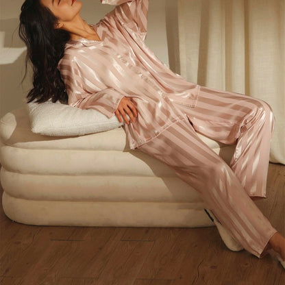 2-piece pajama set - stylish striped women's sleepwear