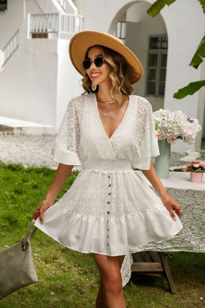 Maxie | Elegant Lace Button Dress