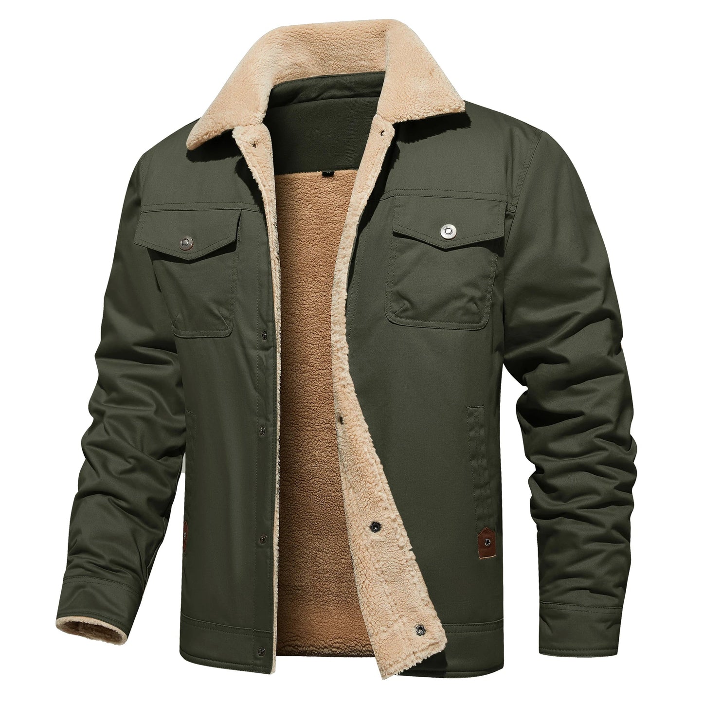 Piers | Autumn Winter Men's Jacket Casual Warm Fleece Black