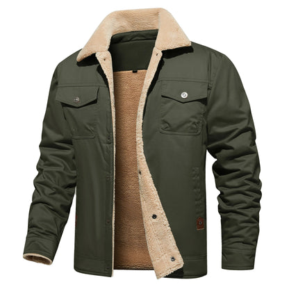 Piers | Autumn Winter Men's Jacket Casual Warm Fleece Black