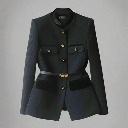 VogueVerve - Luxury Wool Tailored Coat 