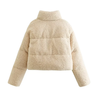 Maria | Lambswool short cotton coat for women