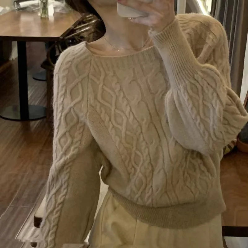 Eva | Women's Square Collar Ribbed Sweater