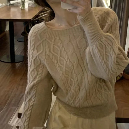 Eva | Women's Square Collar Ribbed Sweater