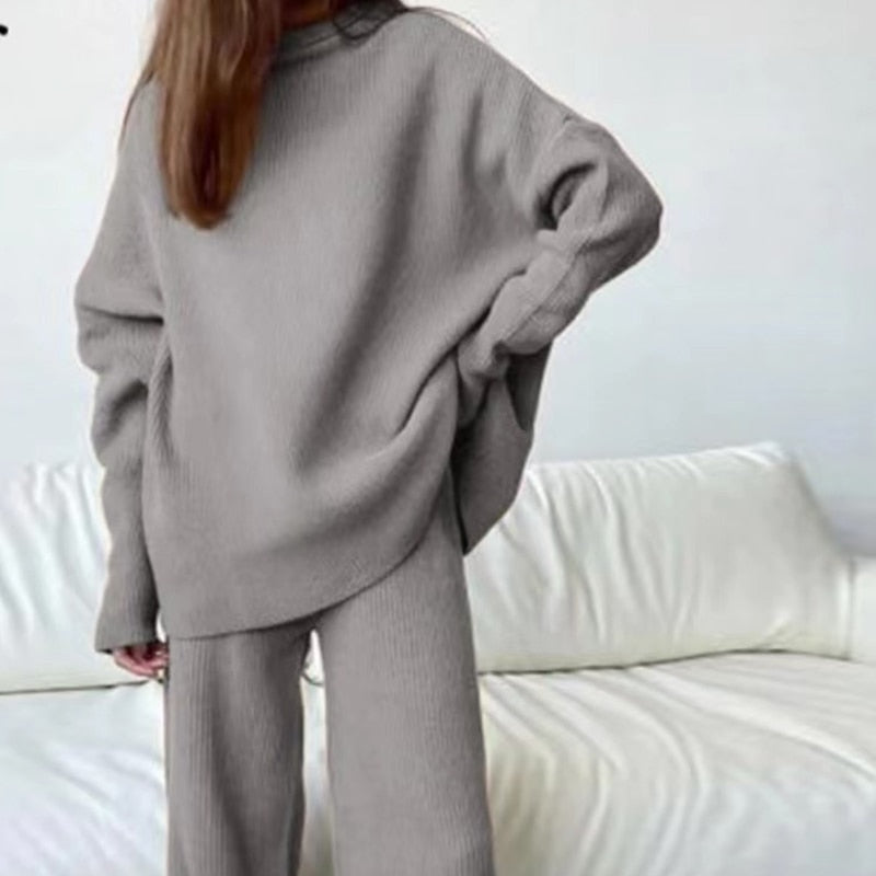 2-piece knitted loungewear set - stylish women's homewear