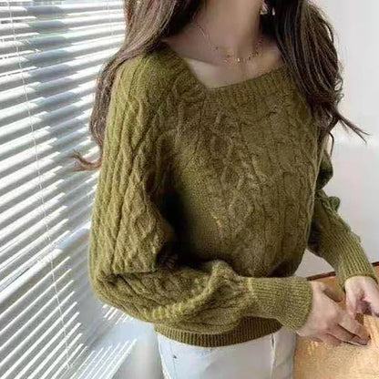 Eva | Women's Square Collar Ribbed Sweater