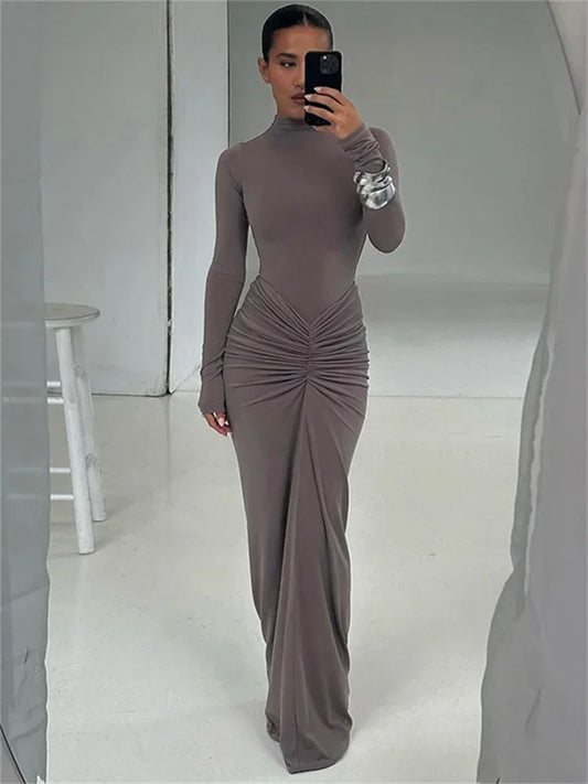 Onni | Trendy tossy pleated long dress for women