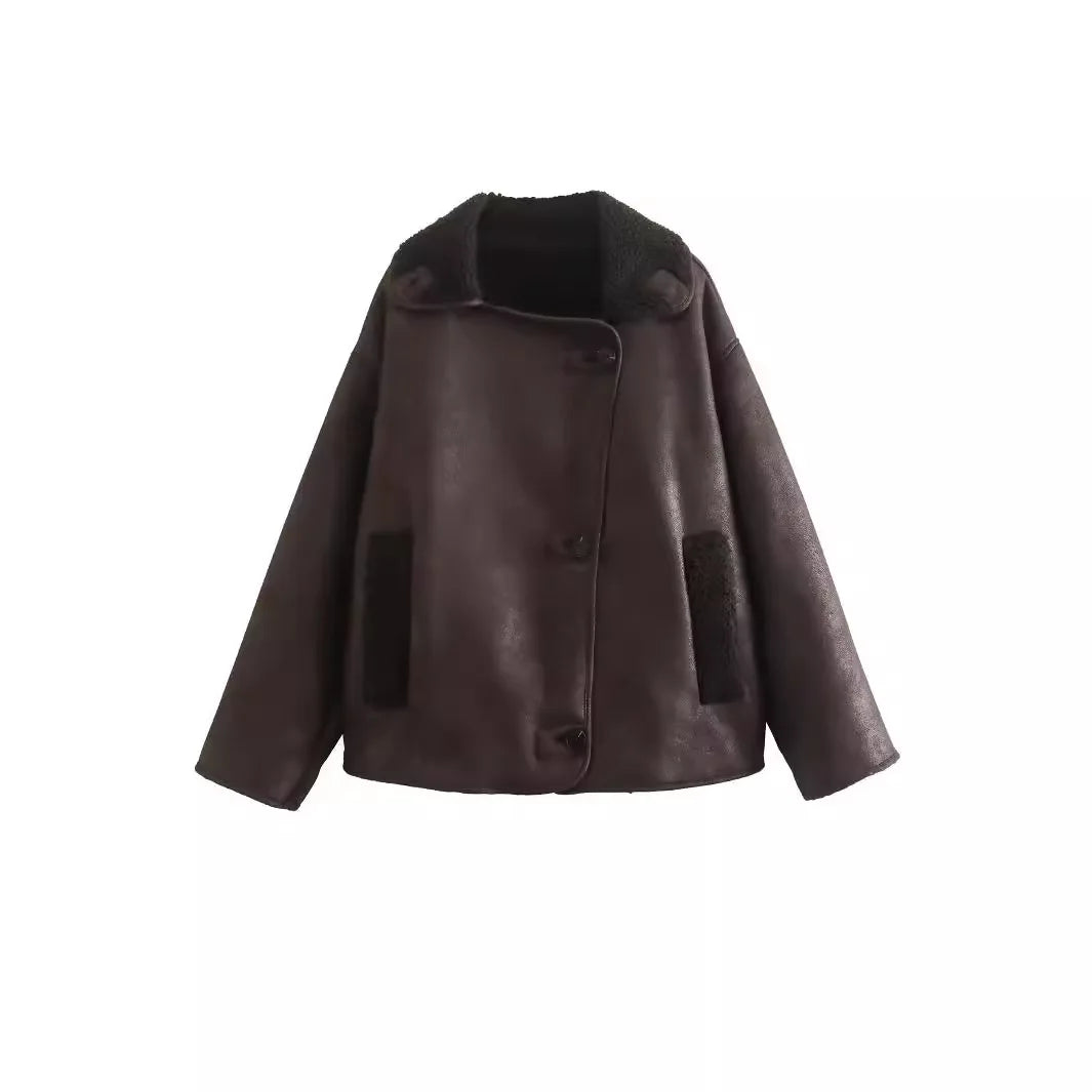 Unny | Thick Faux Leather Women's Jacket